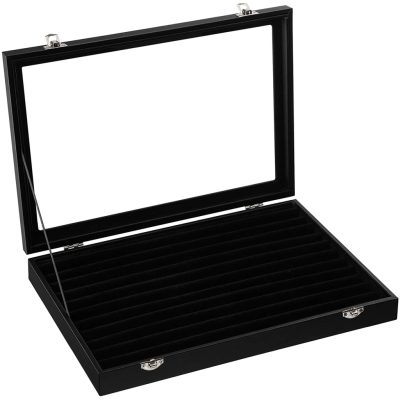 Ékszerdoboz, gyűrűk, fülbevalók, mandzsettagomboknak, fekete