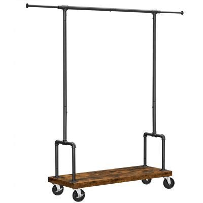 Ruhatartó kerekeken, szobainas rusztikus barna/fekete