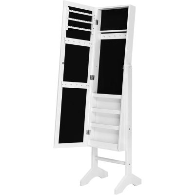 Ékszerszekrény és álló tükördoboz 2 az 1-ben, fehér