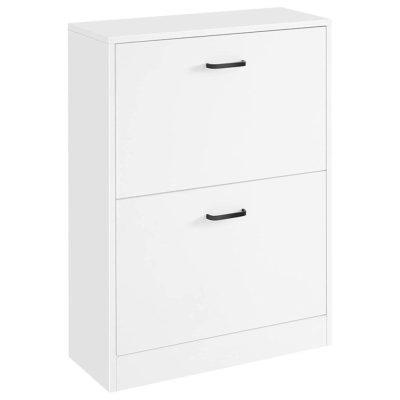 Cipő szekrény, cipős polc 2 kihajtható ajtóval, fehér