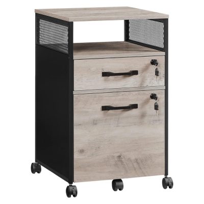 Irodai szekrény, irattartószekrény kerekekkel, szürke és fekete