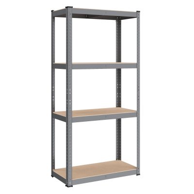 Tároló polc, 40 x 80 x 160 cm , polc acélkerettel, maximális terhelés 520 kg, 4 állítható polc, szürke