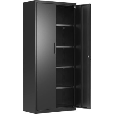 Iratszekrény, többcélú szerszámos szekrény, acél tároló szekrény, fekete