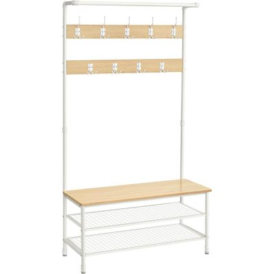 Kabáttartó állvány 41,5 x 100 x 182 cm, tölgy és fehér