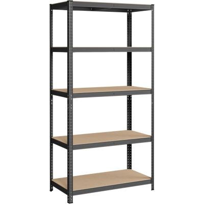 5 szintes fém tároló polc, teherbírás 600 kg, 50 x 100 x 200 cm, szürke