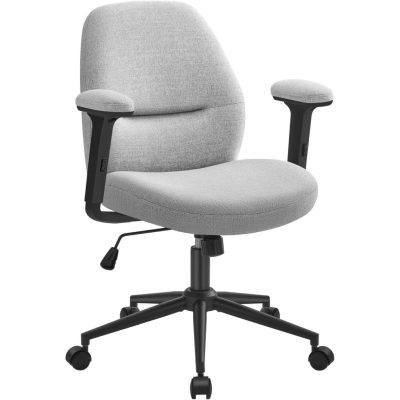 Modern irodai szék, állítható magasságú forgószék, billenő funkcióval, szürke