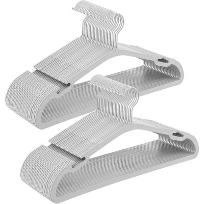 Vállfák, 50 db-os csomag, strapabíró műanyag vállfák, szürke