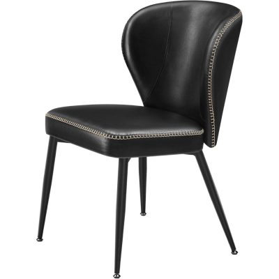 Ekho étkezőszék, kárpitozott konyhai szék, műbőr varrással, fekete színű