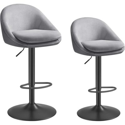 Bárszék szett 2 db bárszék, állítható magasságú, szürke