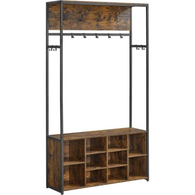 Előszoba szekrény paddal és cipőtárolóval, fogasokkal, rusztikus