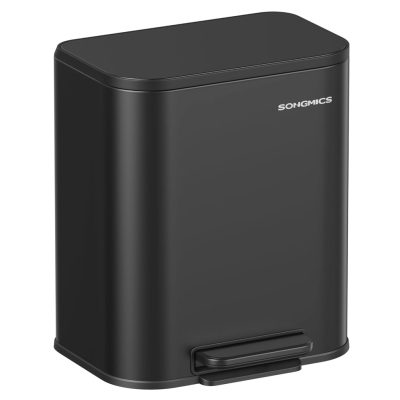 Konyhai pedálos szemetes, 20 literes acél kuka, tintafekete