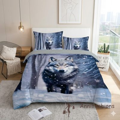 "Havas Vadon" luxus ágyneműszett élethű farkas mintával