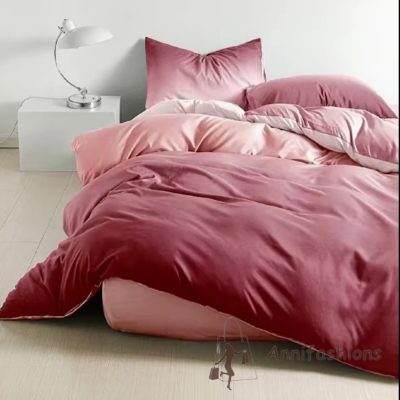 Ombre rózsaszín-bordó ágyneműhuzat garnitúra