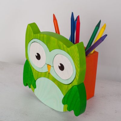 Bagoly zöld ceruzatartó