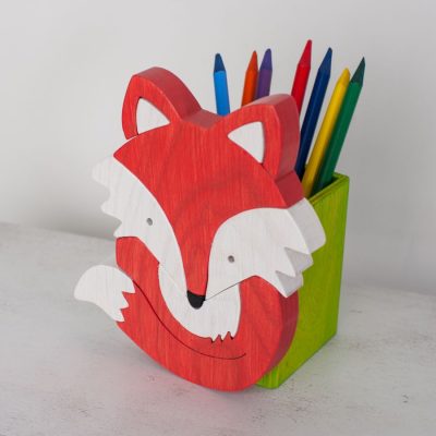 Róka ceruzatartó