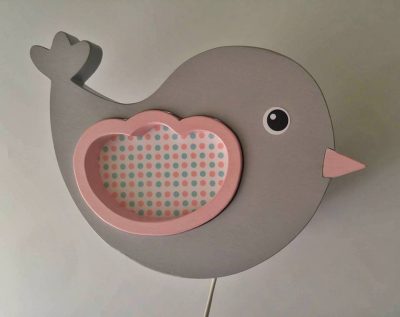 Madárka fali lámpa 5 különböző színben