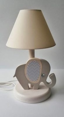 Elefánt éjjeli lámpa, fehér