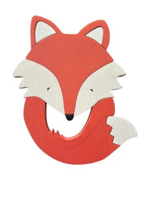 Róka falilámpa - gyereklámpa fából