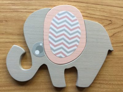 Elefánt rózsaszín bútordísz