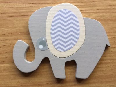 Elefánt fehér bútordísz