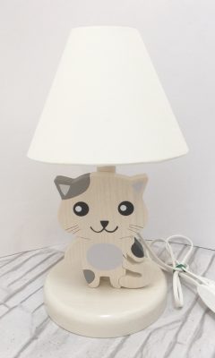 Cica éjjeli lámpa foltos, fehér
