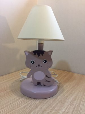 Cica éjjeli lámpa tigris, világoslila