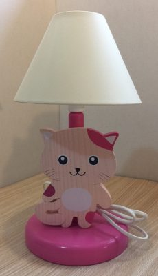 Cica éjjeli lámpa foltos, rózsaszín
