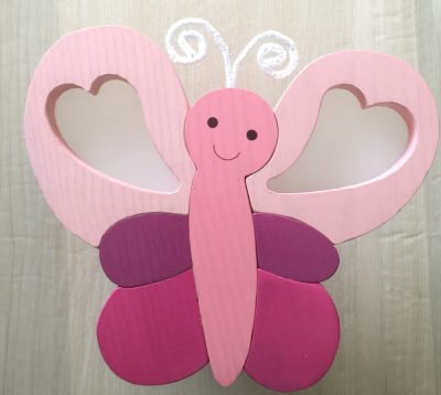 Pillangó fali lámpa, pink/rózsa