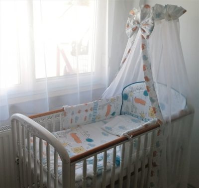 4 részes babaágynemű szett - Állat ovi kék