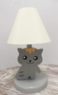 Cica éjjeli lámpa tigris, sötétszürke