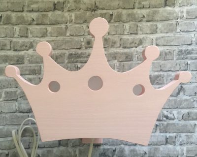 Korona fali lámpa, világos rózsa