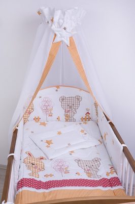 4 részes babaágynemű szett - Trixi, narancs