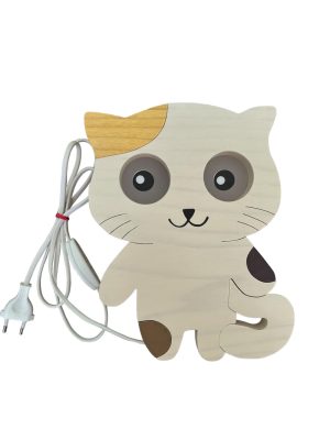 Cicás fali lámpa,,fehér, barna foltos