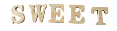 SWEET betűsor fából különböző színekben