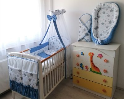 4 részes babaágynemű szett - GEO STAR - kék