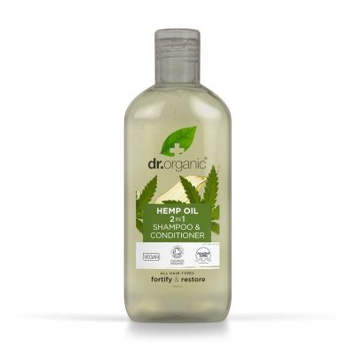 Dr Organic 2 az 1-ben sampon és hajkondicionáló bioaktív kendermagolajjal, 265 ml