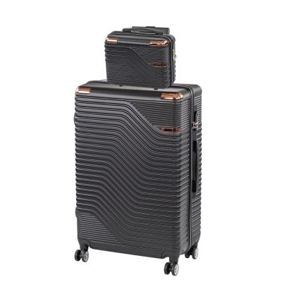 TraveLux Urban VIII gurulós bőrönd szett fekete