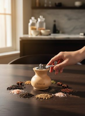 Boogie Fűszerőrlő, natúr, 7 cm, de Buyer