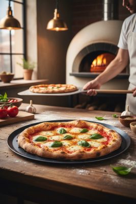 Kékvas perforált perem nélküli pizzaforma, 32 cm, de Buyer