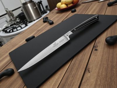 Lion Sabatier Edonist Black filéző kés – 18 cm rugalmas kovácsolt penge, díszdobozban