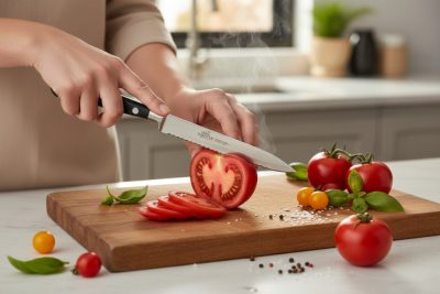 Lion Sabatier Idéal Paradicsomkés 12 cm-es recés penge – POM Markolattal és Rozsdamentes Szegecsekkel