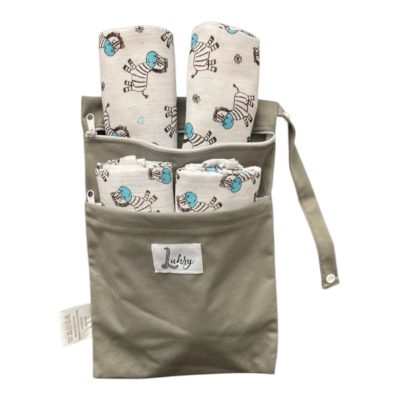 Pelenkacsomag, 4 db zebra vízhatlan tasakban