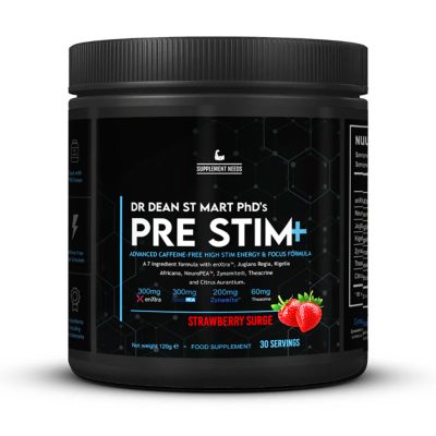 PRE STIM+™ - Koffeinmentes Agyserkentő & Pre-Workout Formula - Fokozott Koncentrálóképesség & Energia - 120g - Supplement Needs