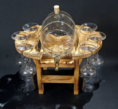 Grappás pálinkás készlet 6 pohárral natúr színben