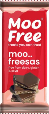 Moo Free Moofreesas Tejmentes Csokoládé tábla Rizses-keksz darabokkal 80g