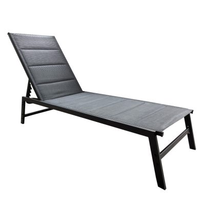 Állítható kerti napozóágy, fekete, LOPEZ