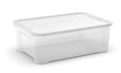 Curver T Box "M" műanyag tároló doboz fedéllel 31 L - átlátszó