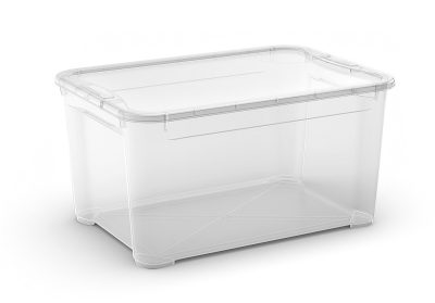 Curver T Box "L" műanyag tároló doboz fedéllel 47 L - átlátszó