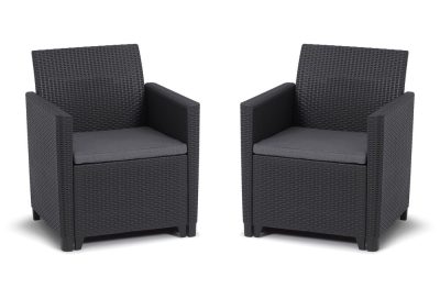 Keter Marie duo grafit műrattan kerti bútor garnitúra, két fotel