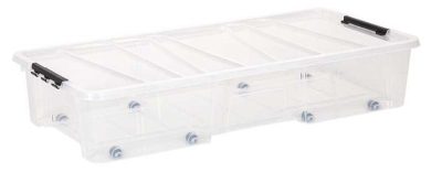 Dea Home Jolly ágy alatti tárolódoboz fedéllel 35 literes - átlátszó